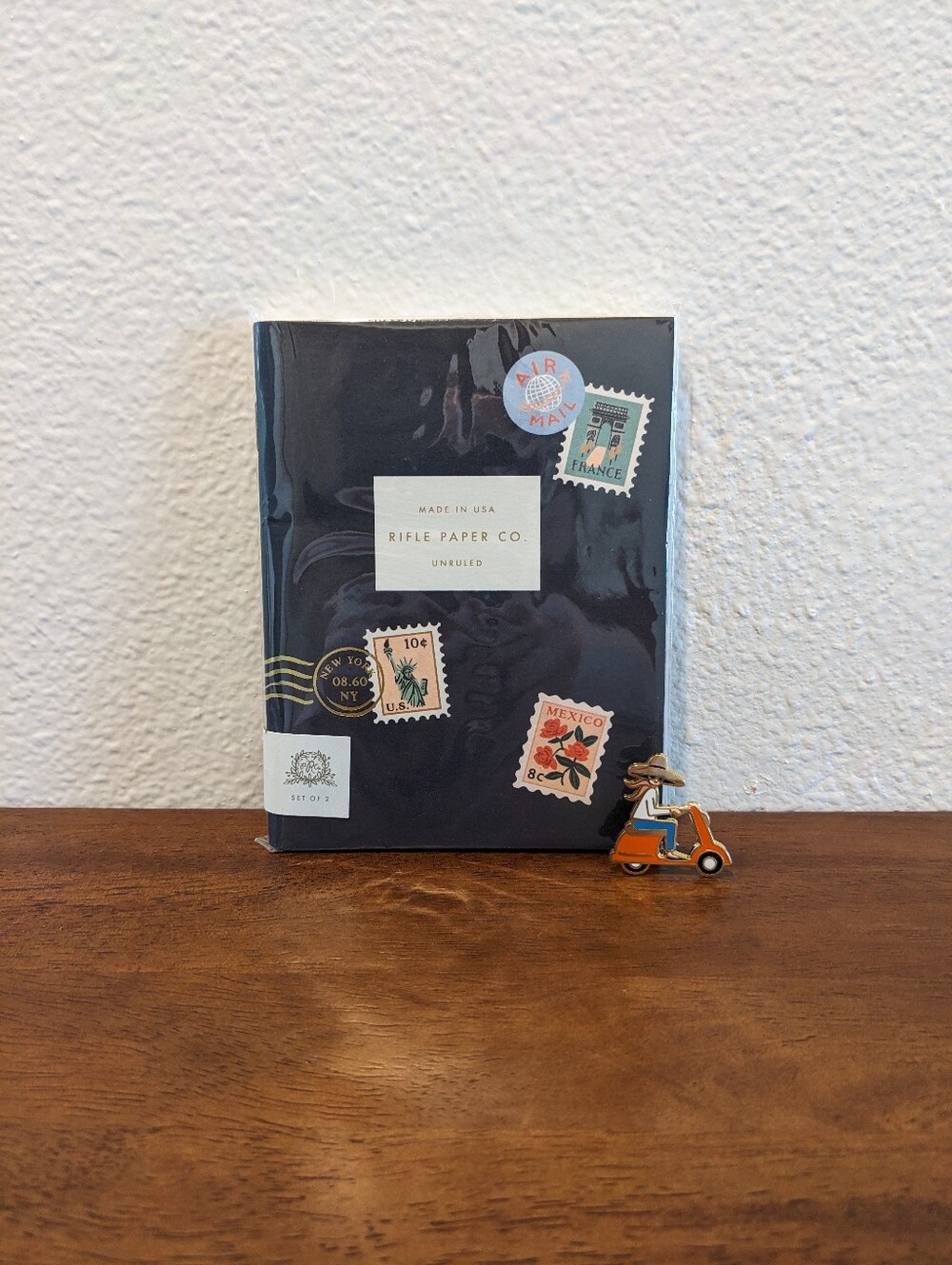 Lot of 2 Rifle Paper Co Pocket Notebooks and Enamel Pin